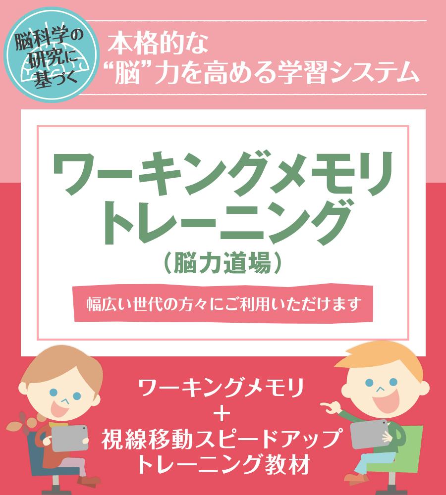 ワーキングメモリトレーニング 脳力道場 幼稚園児 小学生 学習支援が必要な方向け インフィニットマインド法人向けサイト